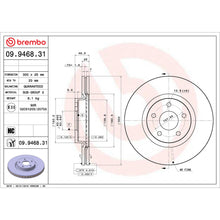 Load image into Gallery viewer, 09.9468.31 Brembo Premium Coated Vented Brake Rotor Brembo Brake Canada