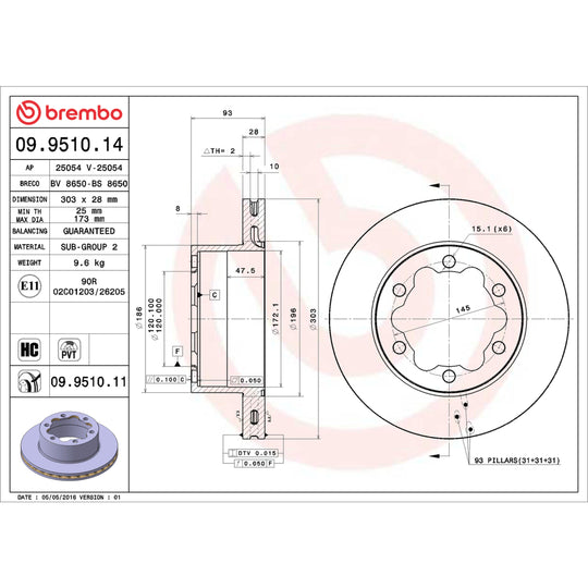 KT00B37 Brembo Ceramic Brake Pad and Standard PVT  Brake Disc Kit Brembo Brake Canada