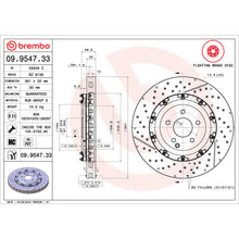 Load image into Gallery viewer, 09.9547.33 Brembo Premium Floating Two Piece UV Coated Vented Drilled And Slotted Brake Rotor Brembo Brake Canada