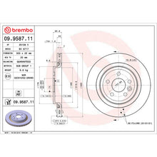 Charger l'image dans la galerie, 09.9587.11 Brembo Premium Coated Vented Brake Rotor Brembo Brake Canada