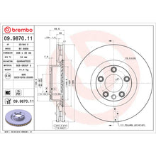 Load image into Gallery viewer, 09.9870.11 Brembo Premium Coated Vented Brake Rotor Brembo Brake Canada