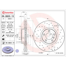 Charger l'image dans la galerie, 09.9922.1X Brembo Premium UV Coated XTRA Cross Drilled Brake Rotor Brembo Brake Canada