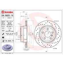 Charger l'image dans la galerie, 09.9925.1X Brembo Premium UV Coated XTRA Cross Drilled Brake Rotor Brembo Brake Canada