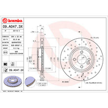 Load image into Gallery viewer, 09.A047.3X Brembo Premium UV Coated XTRA Cross Drilled Brake Rotor Brembo Brake Canada