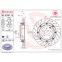 Load image into Gallery viewer, 09.A190.13 Brembo Premium Floating Two Piece UV Coated Vented Drilled And Slotted Brake Rotor Brembo Brake Canada