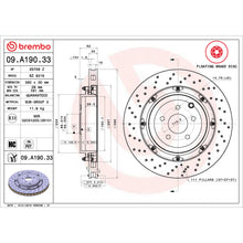 Charger l'image dans la galerie, 09.A190.33 Brembo Premium Floating Two Piece UV Coated Vented Drilled And Slotted Brake Rotor Brembo Brake Canada