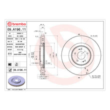 Load image into Gallery viewer, 09.A196.11 Brembo Premium Coated Vented Brake Rotor Brembo Brake Canada