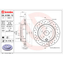 Load image into Gallery viewer, 09.A198.1X Brembo Premium UV Coated XTRA Cross Drilled Brake Rotor Brembo Brake Canada