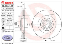 Load image into Gallery viewer, 09.A201.11 Brembo Premium Coated Vented Brake Rotor Brembo Brake Canada