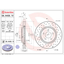 Load image into Gallery viewer, 09.A408.1X Brembo Premium UV Coated XTRA Cross Drilled Brake Rotor Brembo Brake Canada