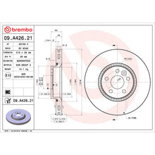 Load image into Gallery viewer, 09.A426.21 Brembo Premium Coated Vented Brake Rotor Brembo Brake Canada