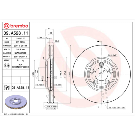 KT00457 Brembo Ceramic Brake Pad and UV Coated Vented  Brake Disc Kit Brembo Brake Canada