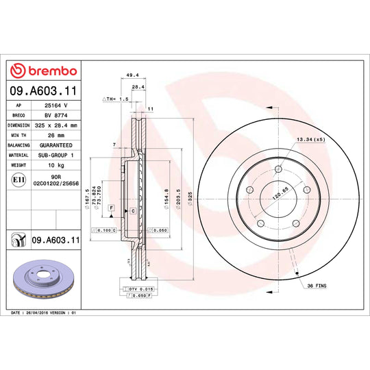 KT00720 Brembo Ceramic Brake Pad and UV Coated Vented  Brake Disc Kit Brembo Brake Canada
