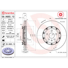 Load image into Gallery viewer, 09.A665.13 Brembo Premium Floating Two Piece UV Coated Vented Drilled And Slotted Brake Rotor Brembo Brake Canada