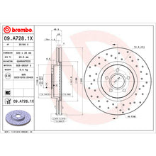 Load image into Gallery viewer, 09.A728.1X Brembo Premium UV Coated XTRA Cross Drilled Brake Rotor Brembo Brake Canada