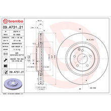 Load image into Gallery viewer, 09.A731.21 Brembo Premium Coated Vented Brake Rotor Brembo Brake Canada
