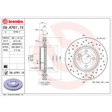 Load image into Gallery viewer, 09.A761.1X Brembo Premium UV Coated XTRA Cross Drilled Brake Rotor Brembo Brake Canada