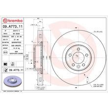 Load image into Gallery viewer, 09.A773.11 Brembo Premium Coated Vented Brake Rotor Brembo Brake Canada