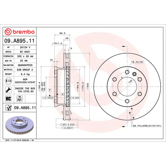 KT00C35 Brembo Ceramic Brake Pad and UV Coated PVT  Brake Disc Kit Brembo Brake Canada