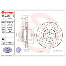 Load image into Gallery viewer, 09.A921.1X Brembo Premium UV Coated XTRA Cross Drilled Brake Rotor Brembo Brake Canada