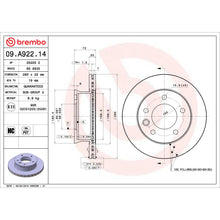 Load image into Gallery viewer, 09.A922.14 Brembo Premium Front Brake Rotor Brembo Brake Canada