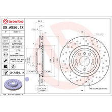 Charger l'image dans la galerie, 09.A956.1X Brembo Premium UV Coated XTRA Cross Drilled Brake Rotor Brembo Brake Canada