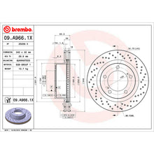 Load image into Gallery viewer, 09.A966.1X Brembo Premium UV Coated XTRA Cross Drilled Brake Rotor Brembo Brake Canada