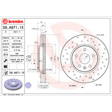 Load image into Gallery viewer, 09.A971.1X Brembo Premium UV Coated XTRA Cross Drilled Brake Rotor Brembo Brake Canada