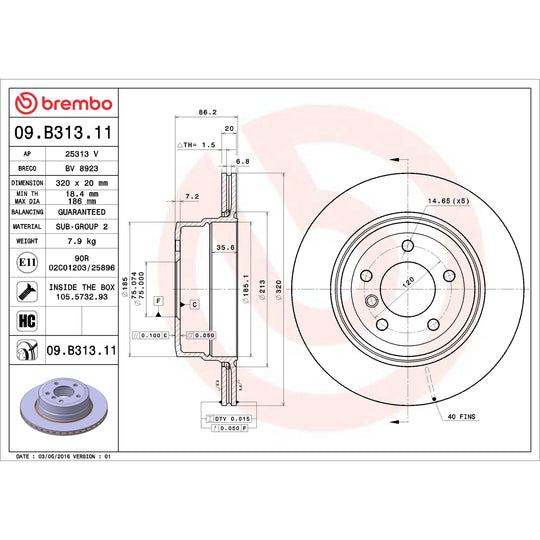 KT00A90 Brembo Ceramic Brake Pad and UV Coated Vented  Brake Disc Kit Brembo Brake Canada
