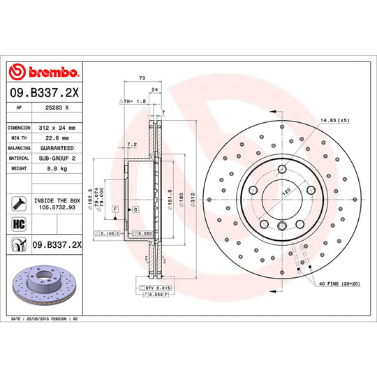 KTX4100 Brembo Low-Met Brake Pad and XTRA Vented Drilled Brake Disc Kit Brembo Brake Canada