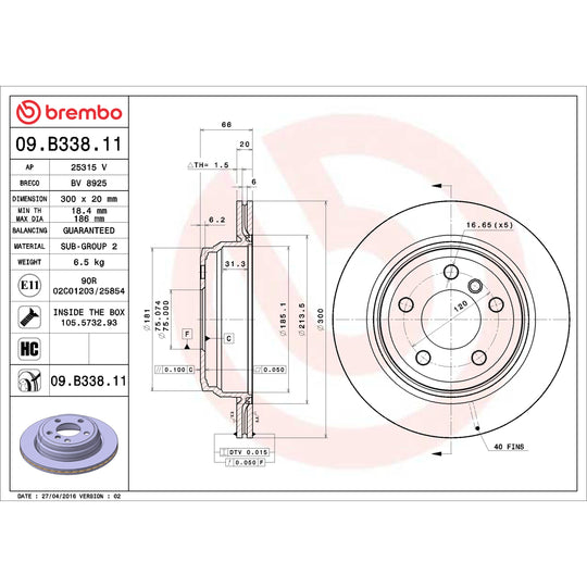 KT00B09 Brembo Ceramic Brake Pad and UV Coated Vented  Brake Disc Kit Brembo Brake Canada