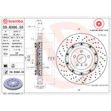 Load image into Gallery viewer, 09.B386.33 Brembo Premium Floating Two Piece UV Coated Vented Drilled And Slotted Brake Rotor Brembo Brake Canada