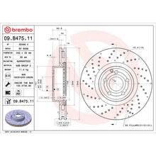 Load image into Gallery viewer, 09.B475.11 Brembo Premium Coated Vented Brake Rotor Brembo Brake Canada