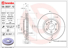 Load image into Gallery viewer, 09.B537.11 Brembo Premium Coated Vented Brake Rotor Brembo Brake Canada