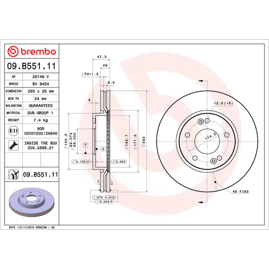 KT00916 Brembo Ceramic Brake Pad and UV Coated Vented  Brake Disc Kit Brembo Brake Canada