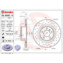 Load image into Gallery viewer, 09.B569.1X Brembo Premium UV Coated XTRA Cross Drilled Brake Rotor Brembo Brake Canada