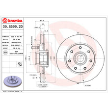 Load image into Gallery viewer, 09.B599.20 Brembo Premium Vented Brake Rotor Brembo Brake Canada