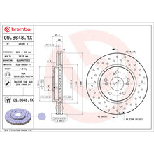 Load image into Gallery viewer, 09.B648.1X Brembo Premium UV Coated XTRA Cross Drilled Brake Rotor Brembo Brake Canada