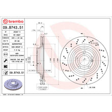Load image into Gallery viewer, 09.B743.51 Brembo Premium UV Coated Rear Brake Rotor Brembo Brake Canada