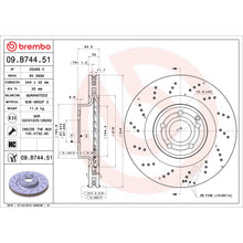 Charger l'image dans la galerie, 09.B744.51 Brembo Premium UV Coated Front Brake Rotor Brembo Brake Canada