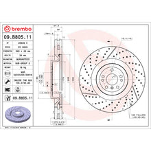 Load image into Gallery viewer, 09.B805.11 Brembo Premium Coated Vented Brake Rotor Brembo Brake Canada