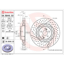 Load image into Gallery viewer, 09.B848.33 Brembo Premium Dual Cast Vented Drilled/Grooved UV Coated Brake Rotor Brembo Brake Canada