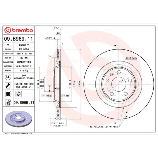 KT00978 Brembo Ceramic Brake Pad and UV Coated PVT  Brake Disc Kit Brembo Brake Canada