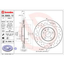 Load image into Gallery viewer, 09.B969.1X Brembo Premium UV Coated XTRA Cross Drilled Brake Rotor Brembo Brake Canada