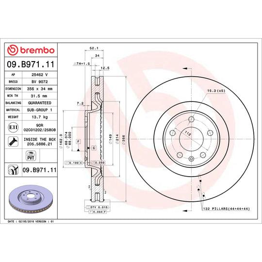 KT00592 Brembo Ceramic Brake Pad and UV Coated PVT  Brake Disc Kit Brembo Brake Canada