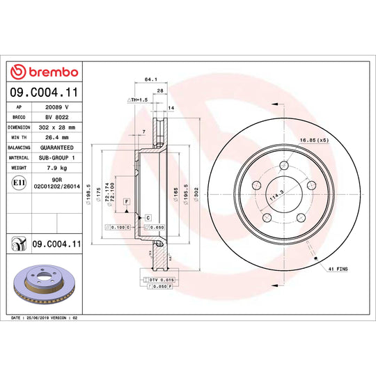 KT00782 Brembo Ceramic Brake Pad and UV Coated Vented  Brake Disc Kit Brembo Brake Canada