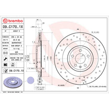Load image into Gallery viewer, 09.C170.1X Brembo Premium UV Coated XTRA Cross Drilled Brake Rotor Brembo Brake Canada