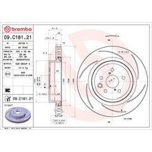 Load image into Gallery viewer, 09.C181.21 Brembo Premium Coated Vented Brake Rotor Brembo Brake Canada