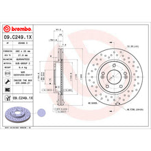 Load image into Gallery viewer, 09.C249.1X Brembo Premium UV Coated XTRA Cross Drilled Brake Rotor Brembo Brake Canada