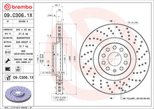 Charger l'image dans la galerie, 09.C306.1X Premium UV Coated XTRA Cross Drilled Brake Rotor Brembo Canada